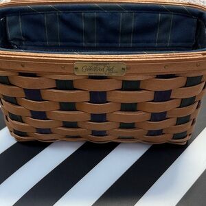 Longaberger Tan and Blue Woven Collectors Bag